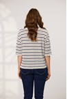 CAMEO LINEN TOP - navy taupe